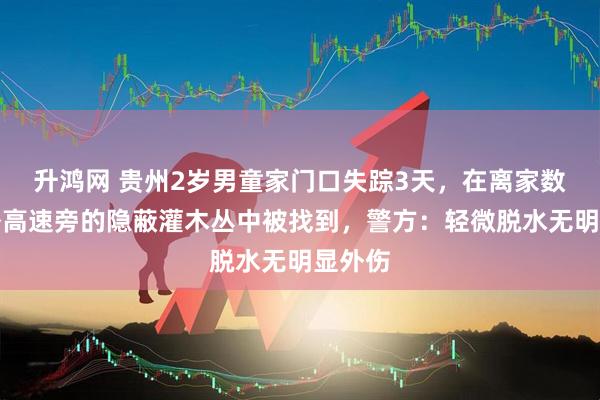 升鸿网 贵州2岁男童家门口失踪3天，在离家数公里外高速旁的隐蔽灌木丛中被找到，警方：轻微脱水无明显外伤